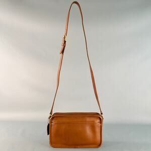 COACH Vintage One Size Brown Camel Leather Crossbody Handbag